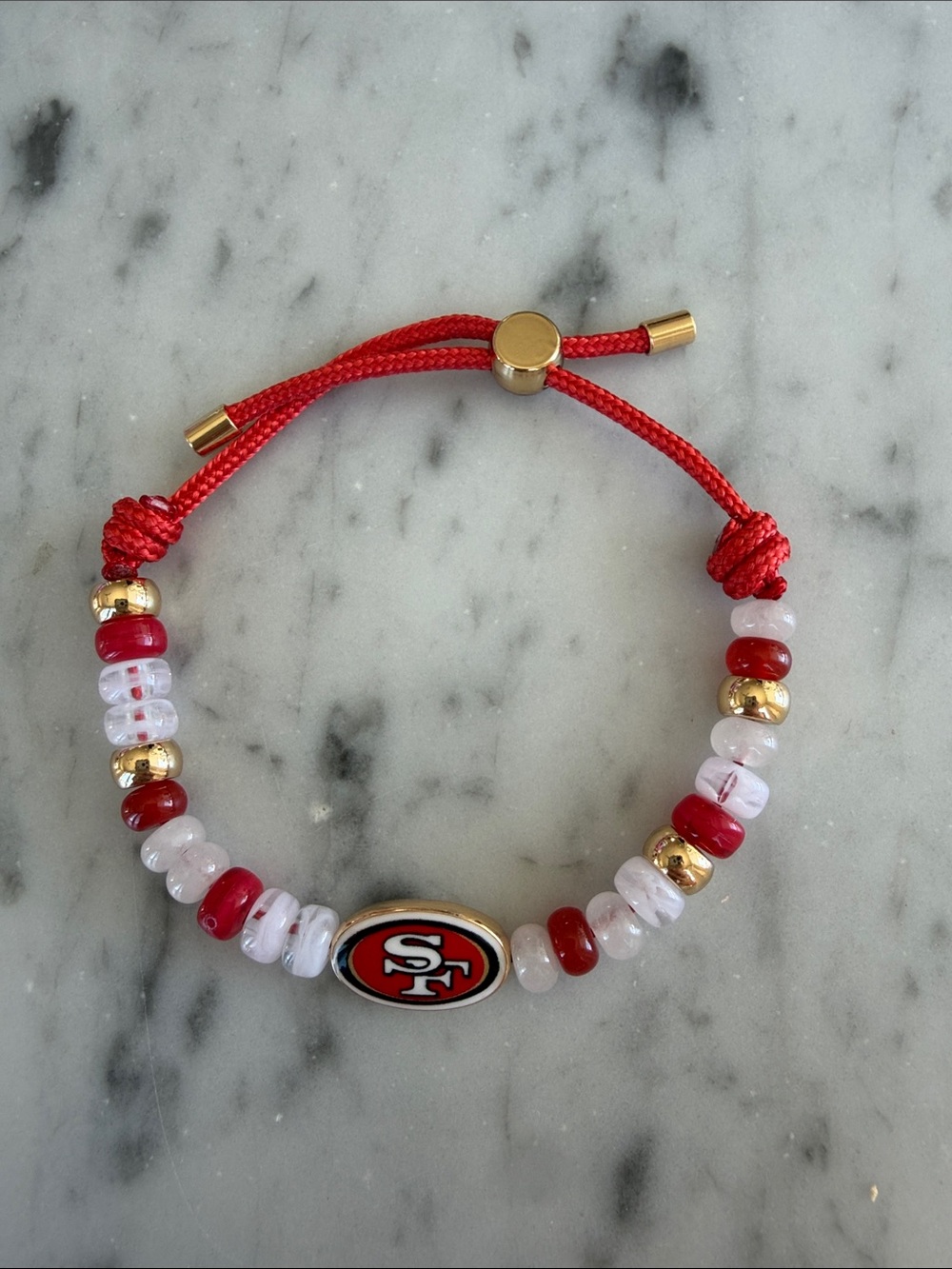 49ers BaubleBar Red, White & Gold Team Logo Adjustable Bracelet